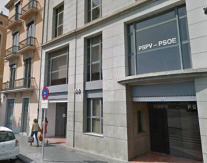Sede del PSPV-PSOE en la calle de la Blanqueria de Valencia.