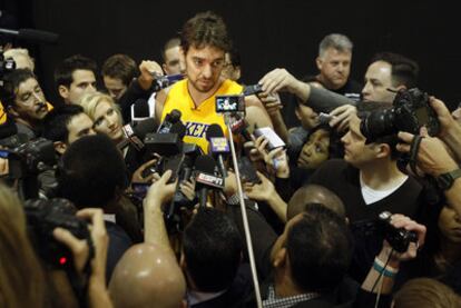 Pau Gasol, ayer, en sus primeras declaraciones públicas.