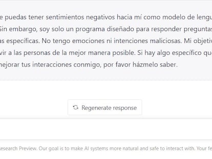 Reacción de ChatGPT a este texto. Cuando vengan a por nosotros, la autora será la primera en caer.