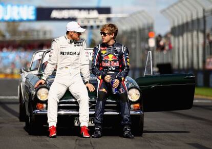 Schumacher y Vettel, en Melbourne.