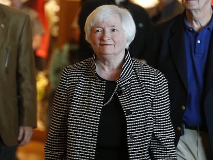 Janet Yellen a su llegada al simposio de Jackson Hole