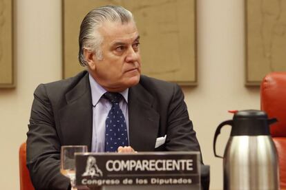 Luis Bárcenas, en noviembre de 2017, en el Congreso durante su comparecencia en la comisión de investigación.
