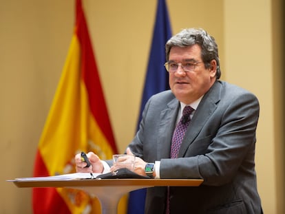 El ministro de Inclusión, Seguridad Social y Migraciones, José Luis Escrivá, presentaba el lunes los datos del avance quincenal de afiliación a la Seguridad Social de 2022, en la sede del ministerio.