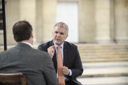 Iván Duque, durante la entrevista con EL PAÍS.