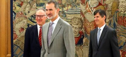 Felipe VI, durante una audiencia esta semana en La Zarzuela.