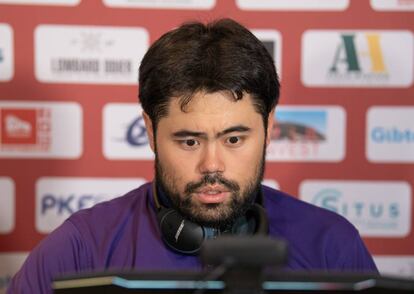 Hikaru Nakamura, durante una conferencia en el Festival de Gibraltar de 2018