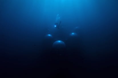 ¿Sería posible, se preguntó Sergio Gamberini, crear las condiciones de crecimiento perfectas bajo el mar para la albahaca, la hierba local más popular en Liguria (Italia) y un ingrediente esencial para el pesto? De esta duda, nacería el Jardín de Nemo, en 2012, durante unas vacaciones del fundador de la firma de equipos de buceo Ocean Reef Group en la Riviera italiana, al norte del país. Descansando entre inmersiones y después de una charla con amigos, la conversación se desvió hacia su otra pasión: la jardinería. En la imagen, uno de los buzos del equipo de este proyecto emerge de las profundidades sosteniendo una antorcha después de haber cosechado tabaco.