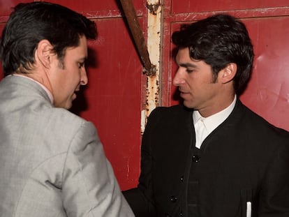 Francisco y Cayetano Rivera Ordóñez, en una corrida de toros en Sevilla en febrero de 2019.