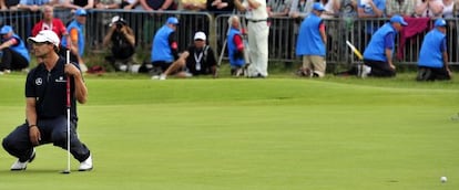 Scott, tras fallar el putt en el hoyo 18.