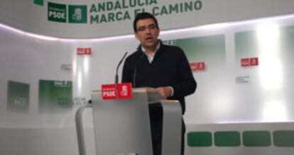 Mario Jiménez, en la sede del PSOE.