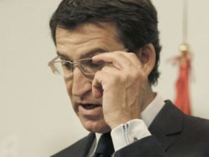 Feijóo, ayer en la rueda de prensa posterior al Consello de la Xunta.