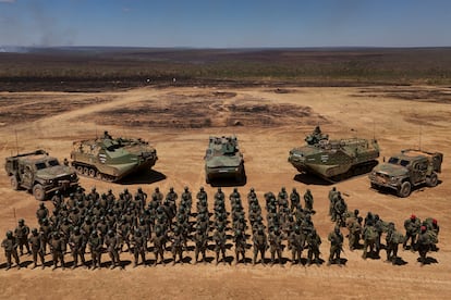 Soldados en formación durante los ejercicios militares en Formosa (Brasil), el 11 de septiembre.