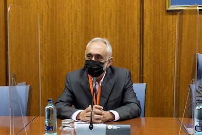 Fernando Villén, en la comisión de investigación del Parlamento andaluz, en 2020. 