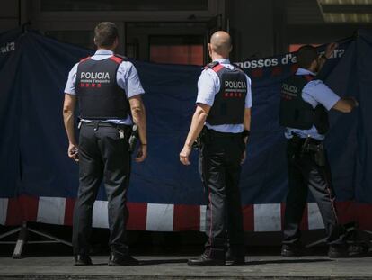 Agents dels Mossos d'Esquadra, a Barcelona.