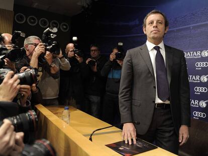 Sandro Rosell, tras dimitir como presidente de Barça en enero de 2014.