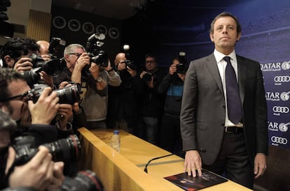 Sandro Rosell, tras dimitir como presidente de Barça en enero de 2014.