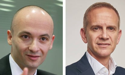 A la izquierda, Óscar García Maceiras, consejero delegado de Inditex, y Carlos Crespo, Director General de Operaciones, Transformación Sostenible y Digital,
