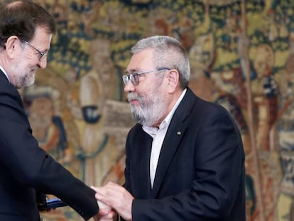 Mariano Rajoy y C&aacute;ndido M&eacute;ndez, este viernes.