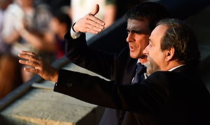 Valls y Platini, en la final de la Champions.
