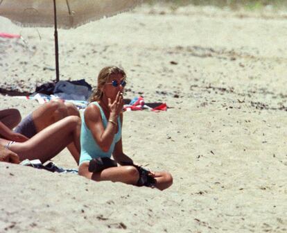 Marta Chávarri durante sus vacaciones en Punta del Este en 1996.