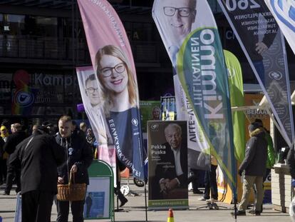 El centro de Helsinki, antes de las elecciones parlamentarias del domingo.