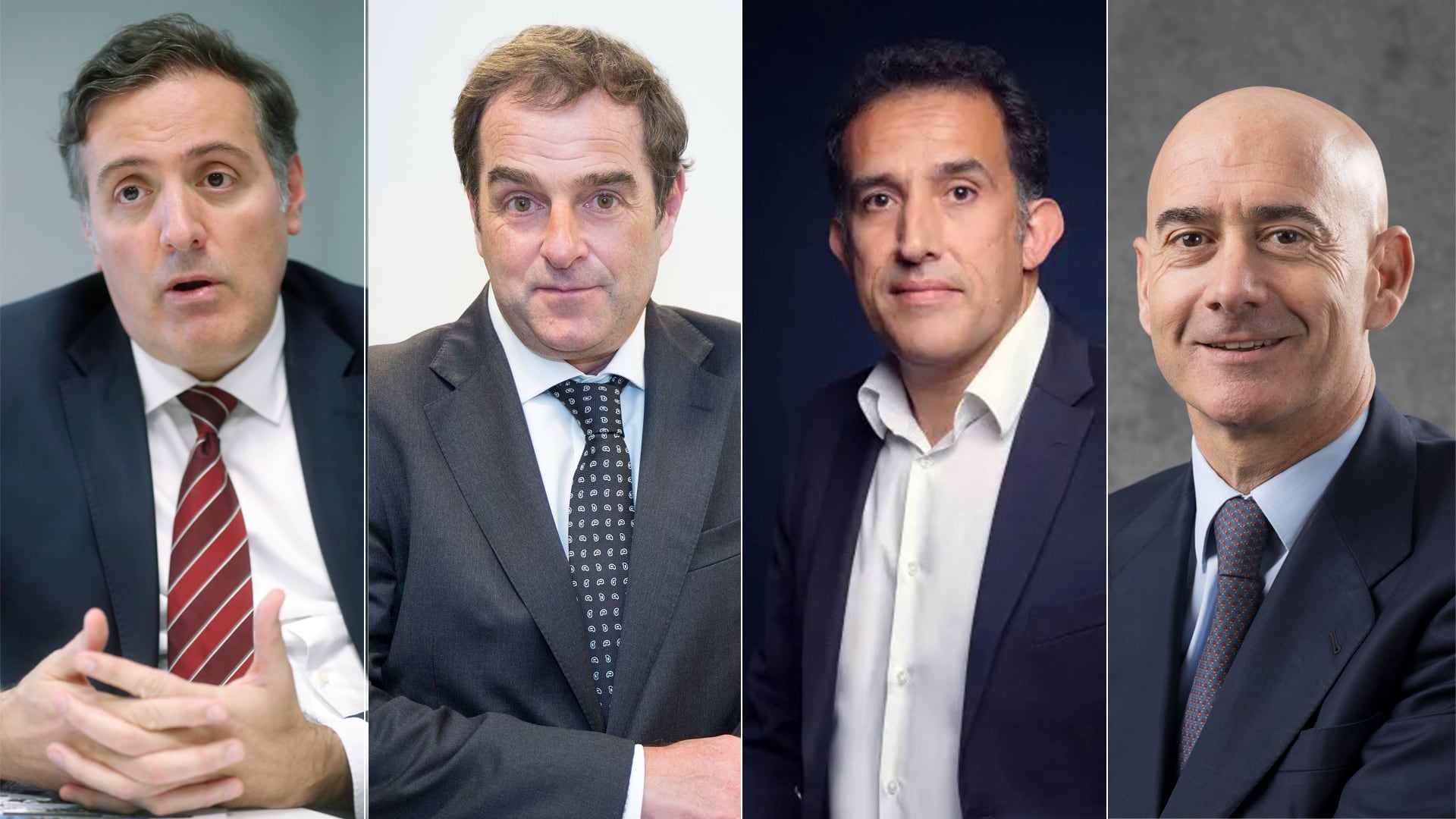 Desde la izquierda, los responsables de las principales promotoras de vivienda: David Martínez (Aedas), Borja García-Egotxeaga (Neinor), Héctor Serrat (Vía Célere) y Jorge Pérez de Leza (Metrovacesa)