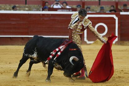 Jos&eacute; Tom&aacute;s, en la plaza de toros de Huelva, el pasado 5 de agosto.