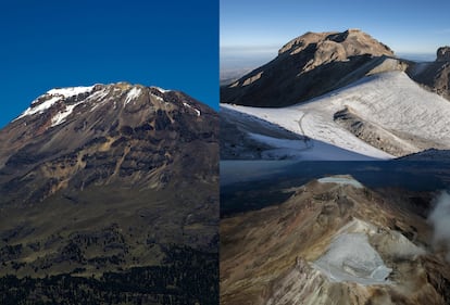 Imágenes del glaciar Ayoloco en la cumbre del Iztaccíhuatl