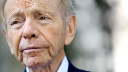 Former U.S. Senator Joe Lieberman prepares to speak in New York City, U.S., September 19, 2023.