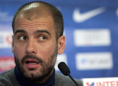 Pep Guardiola, en rueda de prensa.