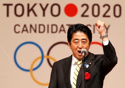 Shinzo Abe, durante la inauguración de los Juegos Olímpicos de Tokio 2020.