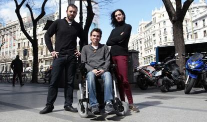 Nacho Murgui, Pablo Soto y Rita Maestre, candidatos de Ahora Madrid. 