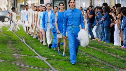 Imagen del desfile de Sevaria, el 11 de octubre de 2023, en la semana de la moda de Oporto (Portugal).