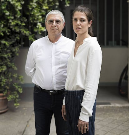 Maggiori y Casiraghi, en el despacho de los Encuentros Filosóficos de Mónaco, en el Barrio Latino de París.