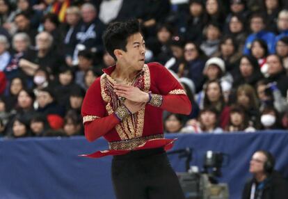 El estadounidense, Nathan Chen, durante la final.