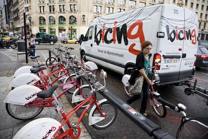 Estaci&oacute;n de Bicing de plaza de Catalunya