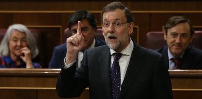 El presidente del Gobierno, Mariano Rajoy, en el pleno del Congreso de los Diputados del pasado 17 de julio.