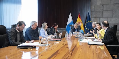 Reunión del Consejo de Gobierno de Canarias, presidido por Ángel Víctor Torres, el 16 de febrero.