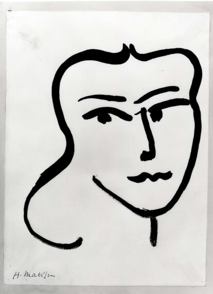 Bastaba "con una señal para evocar el rostro", explicaba Matisse sobre la serie de retratos que empieza a dibujar a partir de 1946. En esta imagen, 'Retrato de la mujer Wanda'.