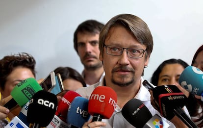 Xavier Domènech, el lunes en la sede de su partido.