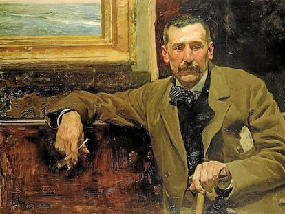 Benito Pérez Galdós, retratado por Sorolla en 1894.