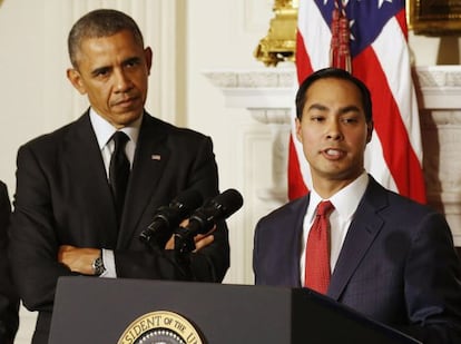 Barack Obama y Juli&aacute;n Castro.