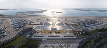 Recreación de la futura Terminal 1 del aeropuerto neoyorquio JFK, en Estados Unidos.