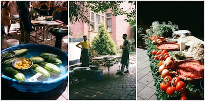 Muestra de imágenes de los eventos que los cocineros israelíes Loren Abramovitch y Daniel Soskolne (en el centro de la imagen) celebran en The Hancock, en Brooklyn (Nueva York).