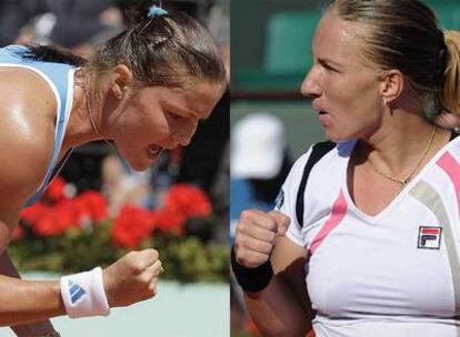 Dinara Safina (izquierda) y Svetlana Kuznetsova (derecha)