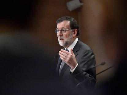 Mariano Rajoy durant una conferència de premsa.