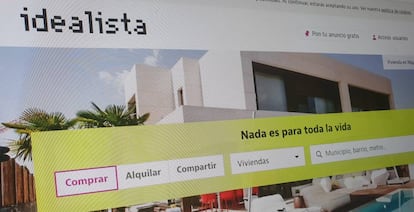 Web del portal inmobiliario Idealista.