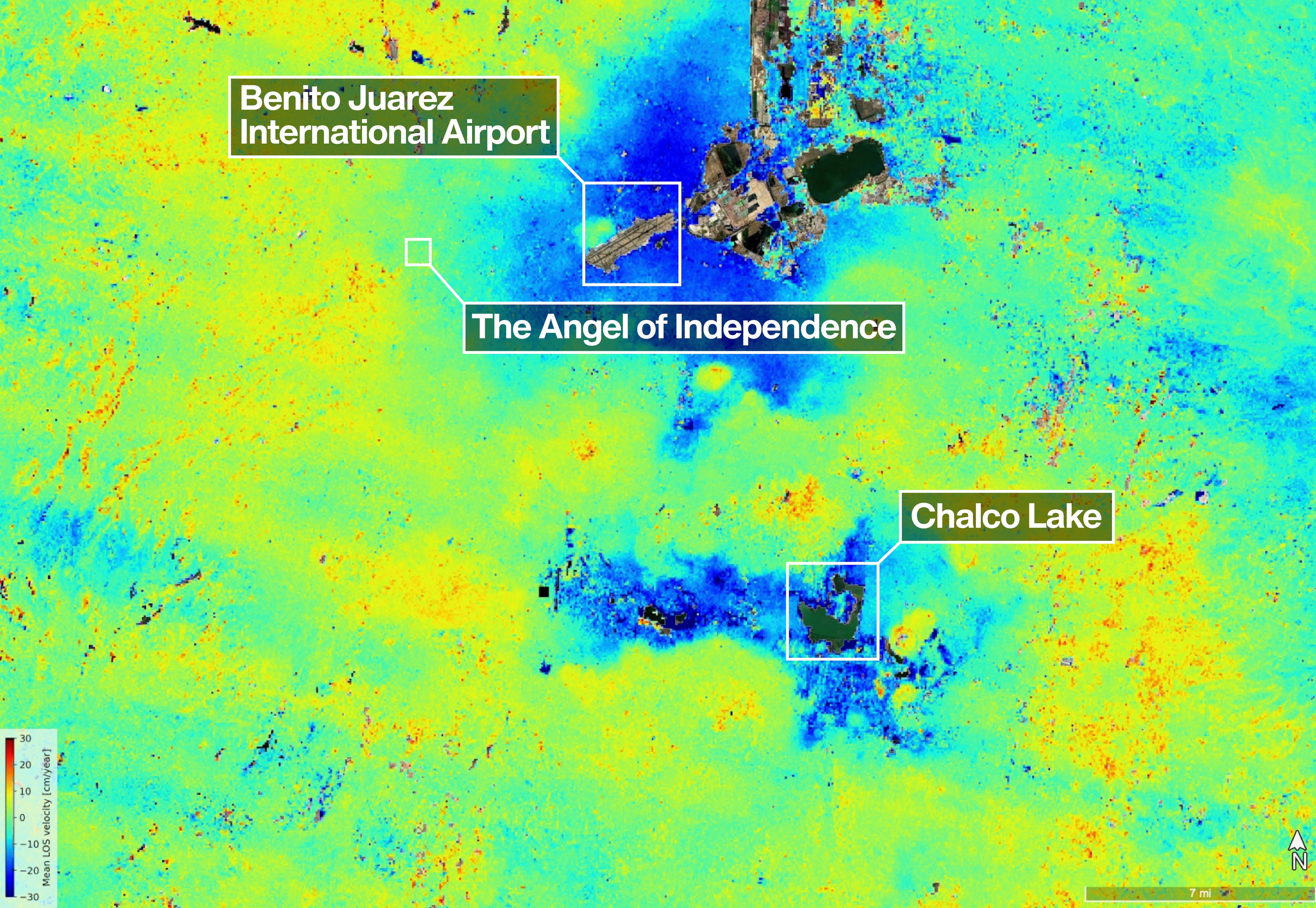 La NASA confirma desde el espacio el acelerado hundimiento de Ciudad de México: más de dos centímetros mensuales