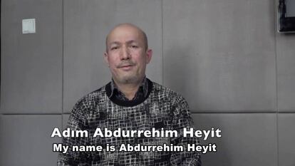 Un hombre identificado como Abdurehim Heyit, en un vídeo difundido por la emisora en turco de China Radio Internacional.