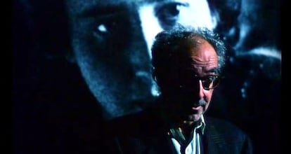 Fotograma del vídeo de ocho minutos que Jean-Luc Godard ha enviado para excusar su ausencia del festival, donde presentaba 'Adiós al lenguaje'.
